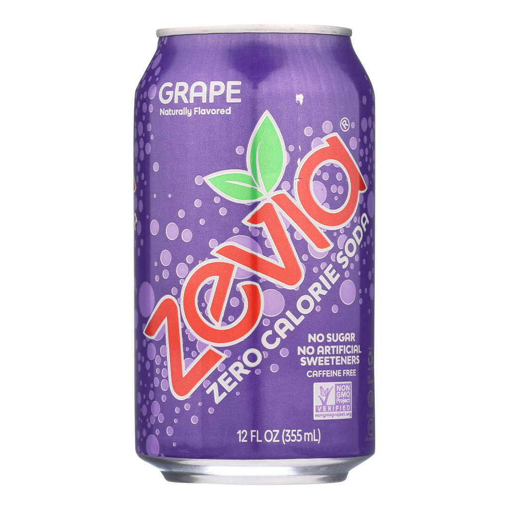 Zevia Soda Grape Zero Calorie 4-6/12 Fl Oz Can - Case of 4 - Cozy Farm 