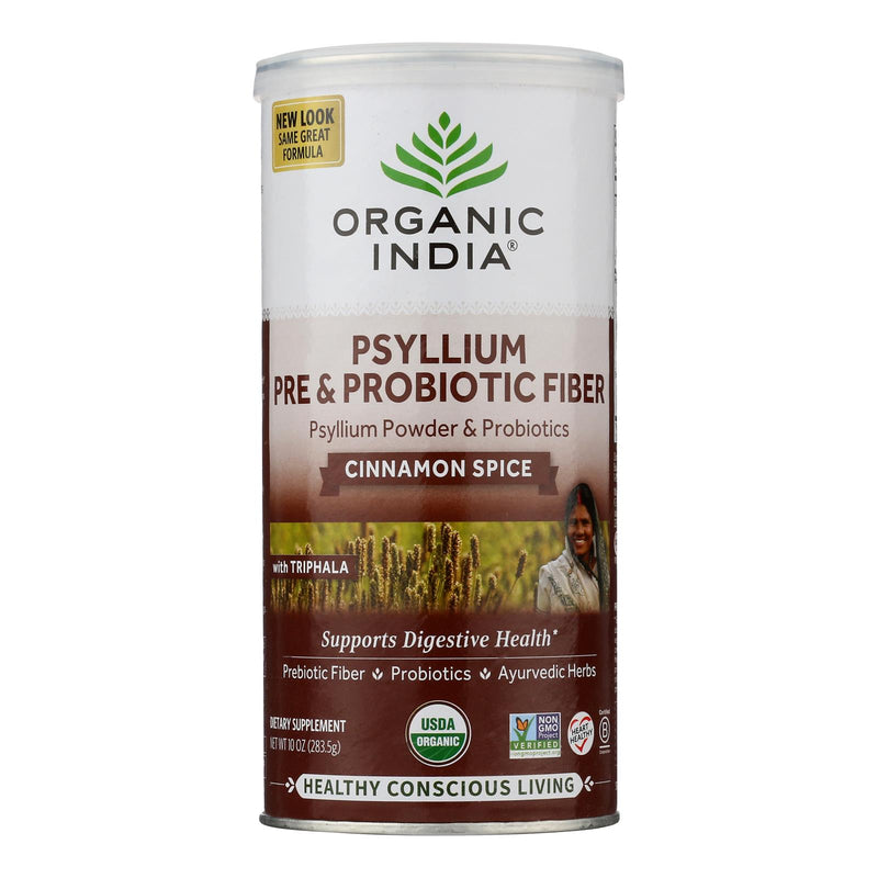 Organic India Psyllium Organic Prebiotic/Probiotic Cinnamon - Case of 12 - 10 Oz - Cozy Farm 