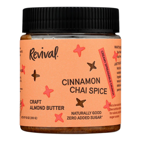 Revival Almond Butter with Cinnamon Chai Spice, 10 oz, Pack of 6 - Cozy Farm 