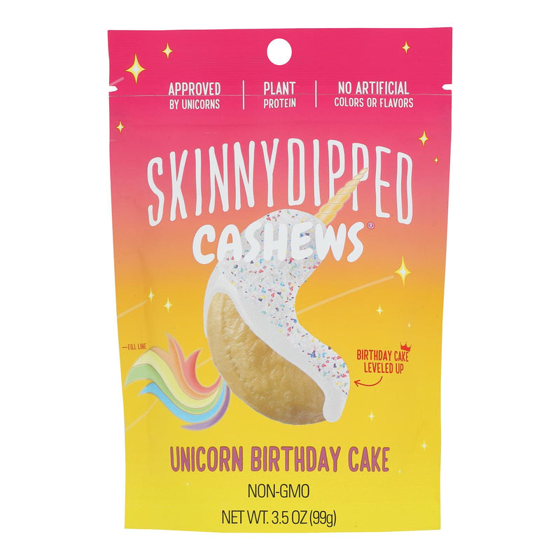 Skinnydipped Cashew Unicorn Birthday Cake - Case of 10 - 3.5 Ounces - Cozy Farm 