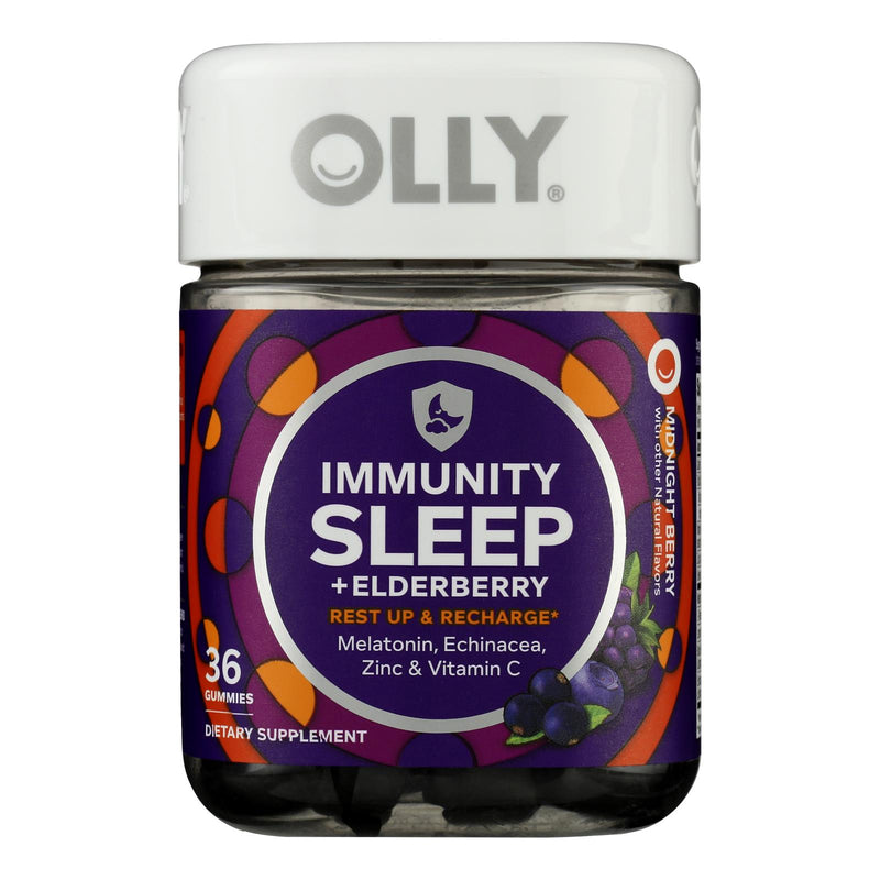 Olly Immune Sleep Elderberry Gummies - 108 Elderberries + 85mg L-Theanine - Natural Sleep Support - Cozy Farm 