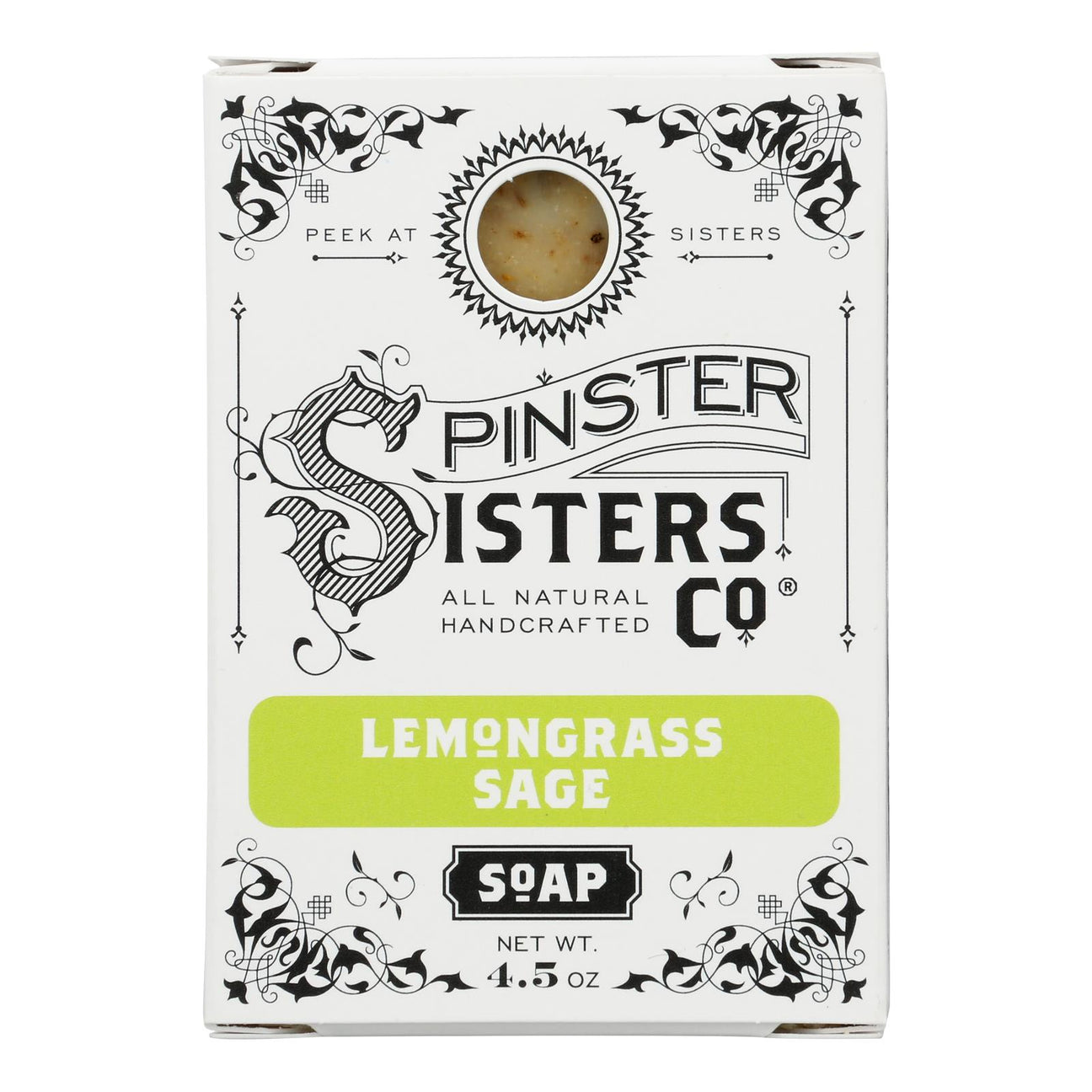 Spinster Sisters Company Lemongrass Sage Soap Bar - 4.5 Oz - Cozy Farm 