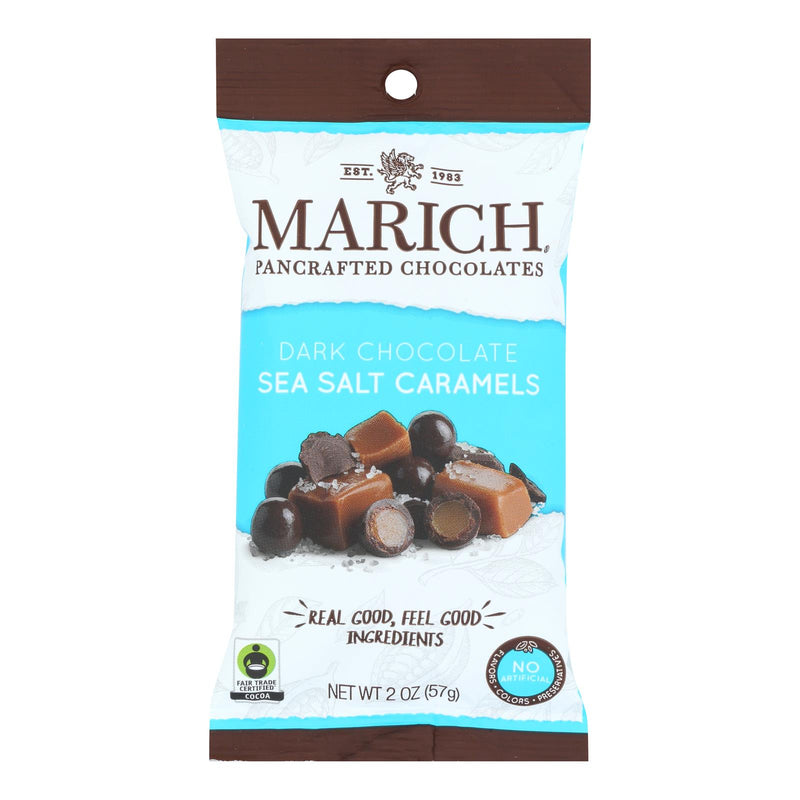 Marich Caramels Dark Chocolate Sea Salt Squares - 2 Oz / Case Of 12 - Cozy Farm 