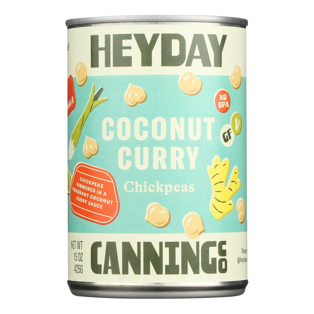 Heyday Canning Company | Chickpeas Coconut Curry Mild | 15 Ounces | Case of 6 - Cozy Farm 