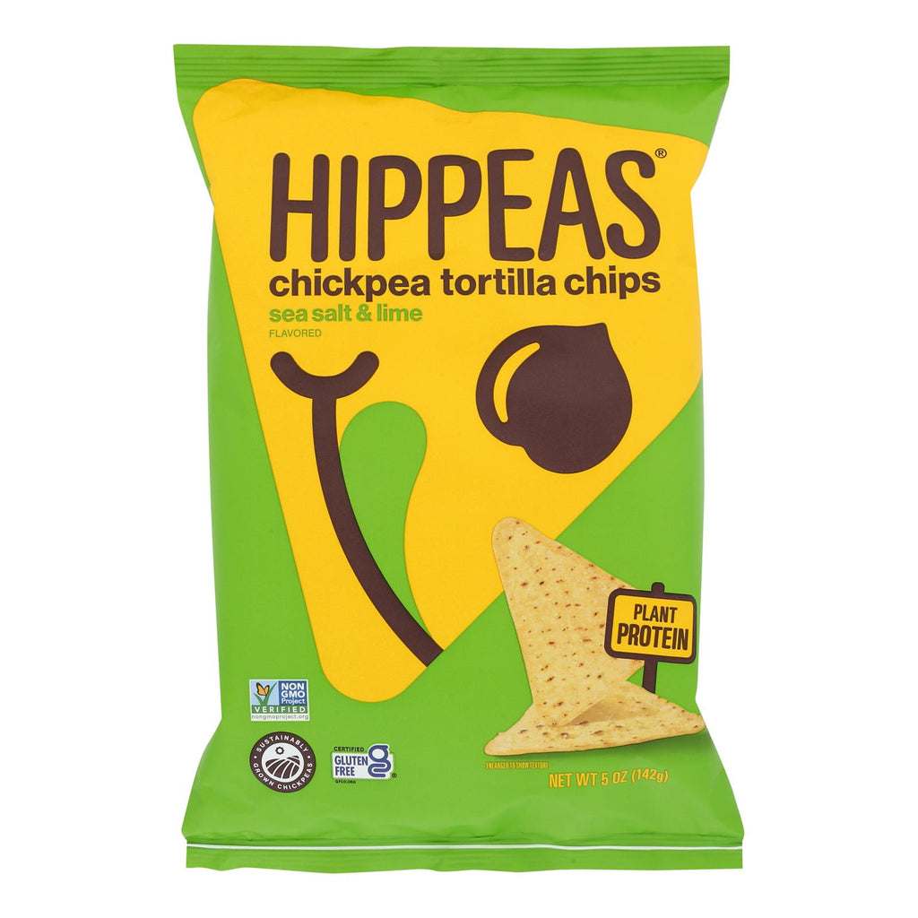 Hippeas - Tortilla Chips - Chickpea Snacks - Sea Salt & Lime - 12 Pack - 5 Oz. - Cozy Farm 