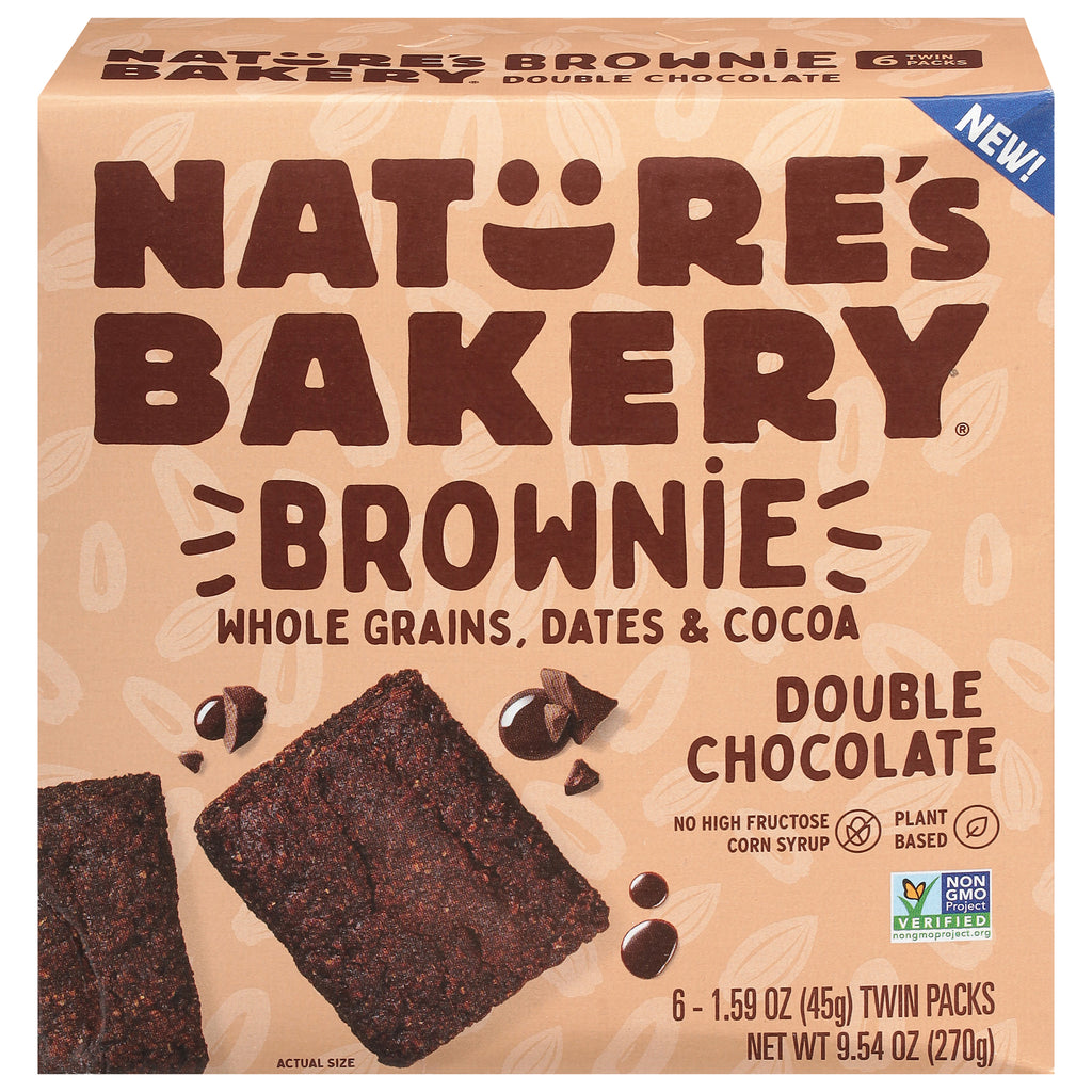 Natures Bakery - Double Chocolate Brownie 6 Pack - Case of 6 - 9.54 oz. - Cozy Farm 