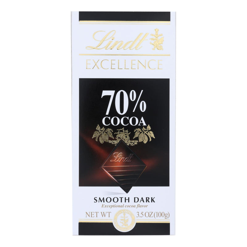 Lindt Dark Chocolate Bar, 70% Cocoa, Smooth Taste - 3.5 Oz Bars - Case of 12 - Cozy Farm 