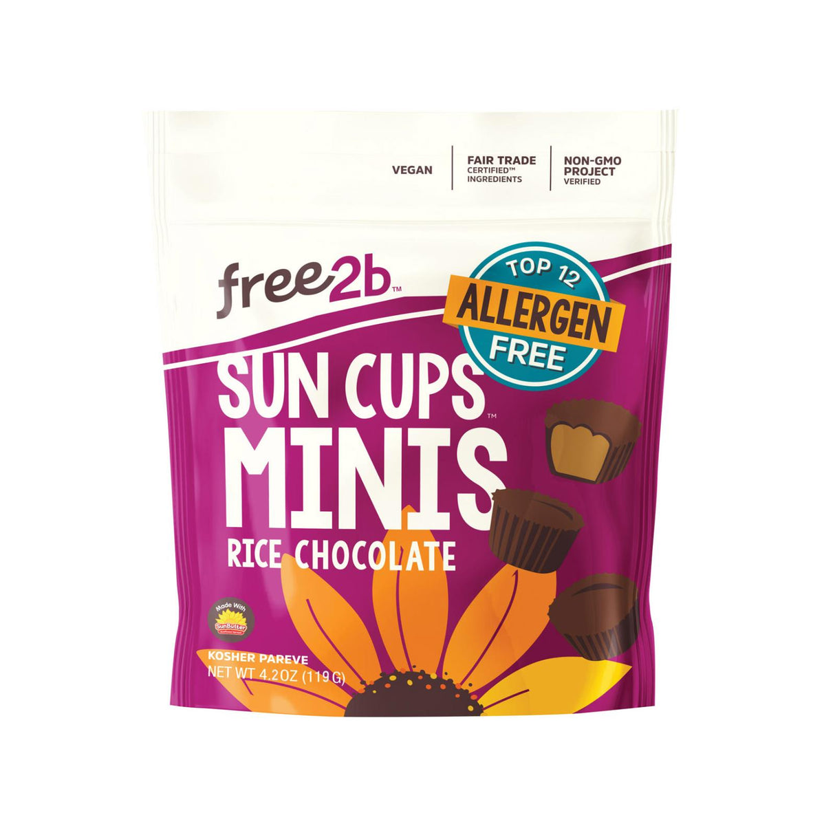 Free 2 B Sun Cups (Pack of 6) - Mini Ice Chocolate - 4.2 Oz - Cozy Farm 