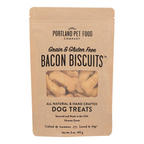 Portland Pet Food Company - Dog Treats Bacon Biscuits, Case of 6 - 5 Oz - Cozy Farm 