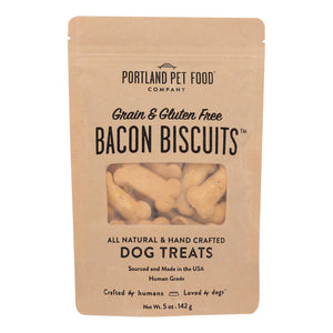 Portland Pet Food Company - Dog Treats Bacon Biscuits, Case of 6 - 5 Oz - Cozy Farm 