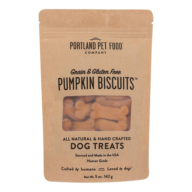 Portland Pet Food Company Dog Treats Pumpkin Biscuit, 6-Pack, 5 oz per Biscuit - Cozy Farm 