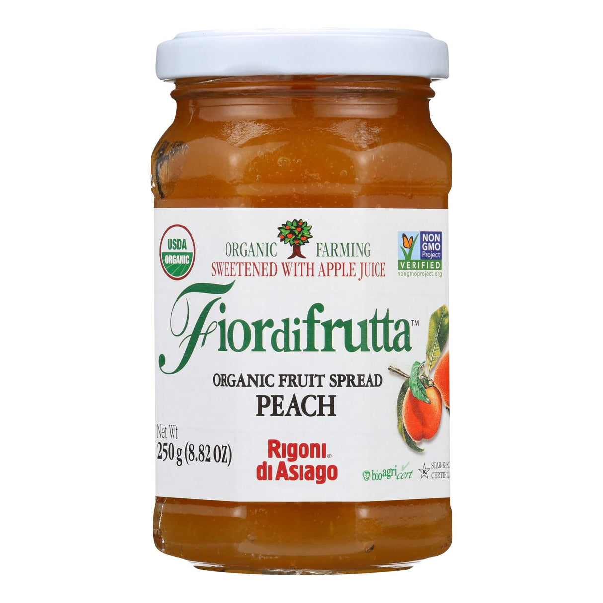 Fiordifrutta Peach Fruit Spread, 8.82 Oz (Pack of 6) - Cozy Farm 
