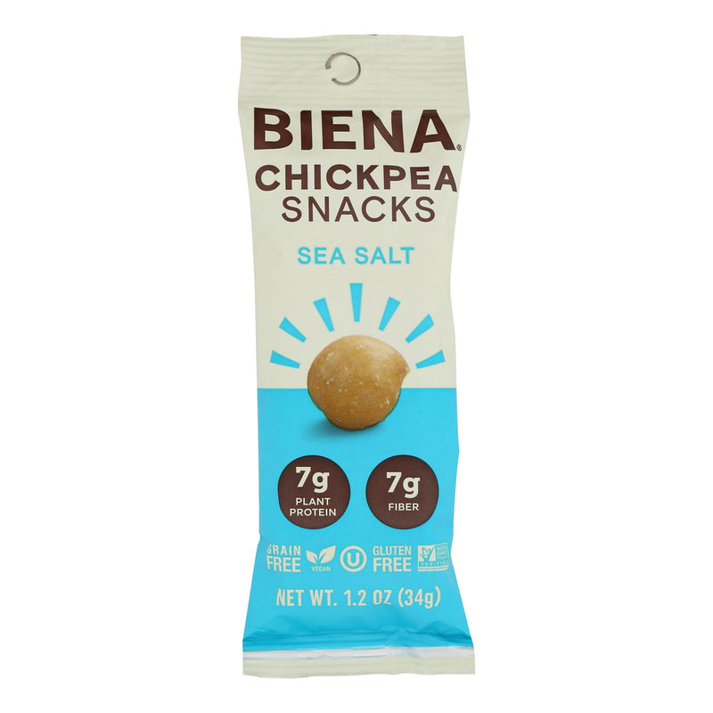 Biena Sea Salt Roasted Chickpea Snacks, Case of 10 - 1.2 oz Bags - Cozy Farm 