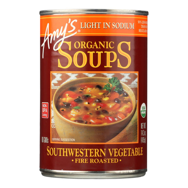 Amy's Organic Fire Roasted Southwestern Vegetable Soup, 14.3 Oz (Case of 12) - Cozy Farm 