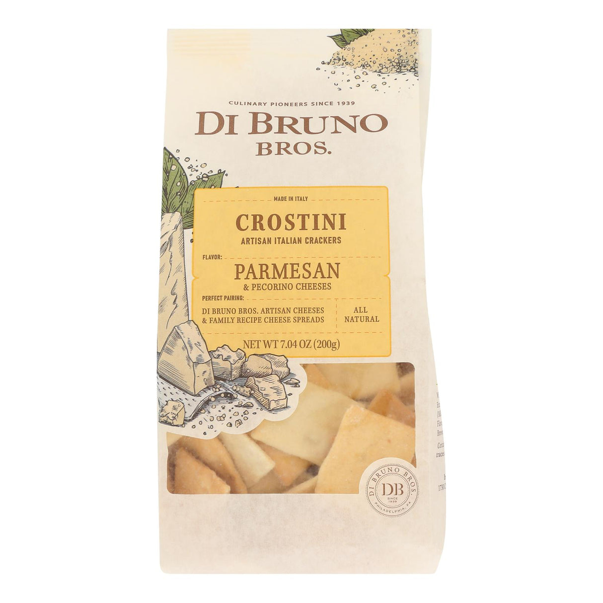 Di Bruno Bros Crostini Cheese Individually Wrapped, 7.04 Oz (Case of 12) - Cozy Farm 