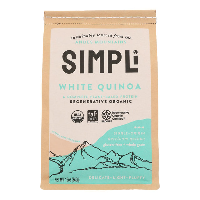 Simpli Quinoa, White Regenerate, 8 x 12 Oz - Cozy Farm 