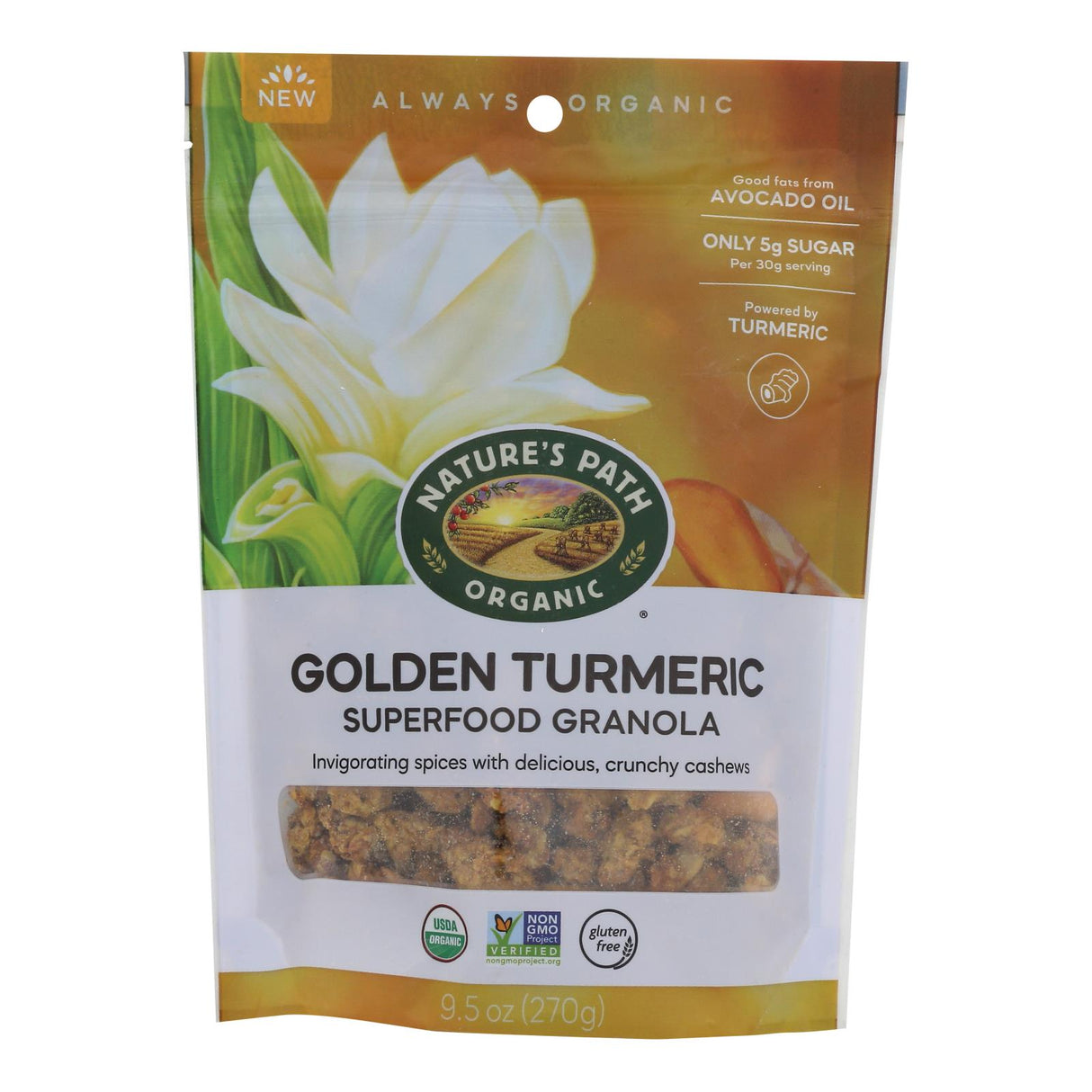 Nature's Path Organic Turmeric Granola - 9.5 Oz, Case of 6 - Cozy Farm 