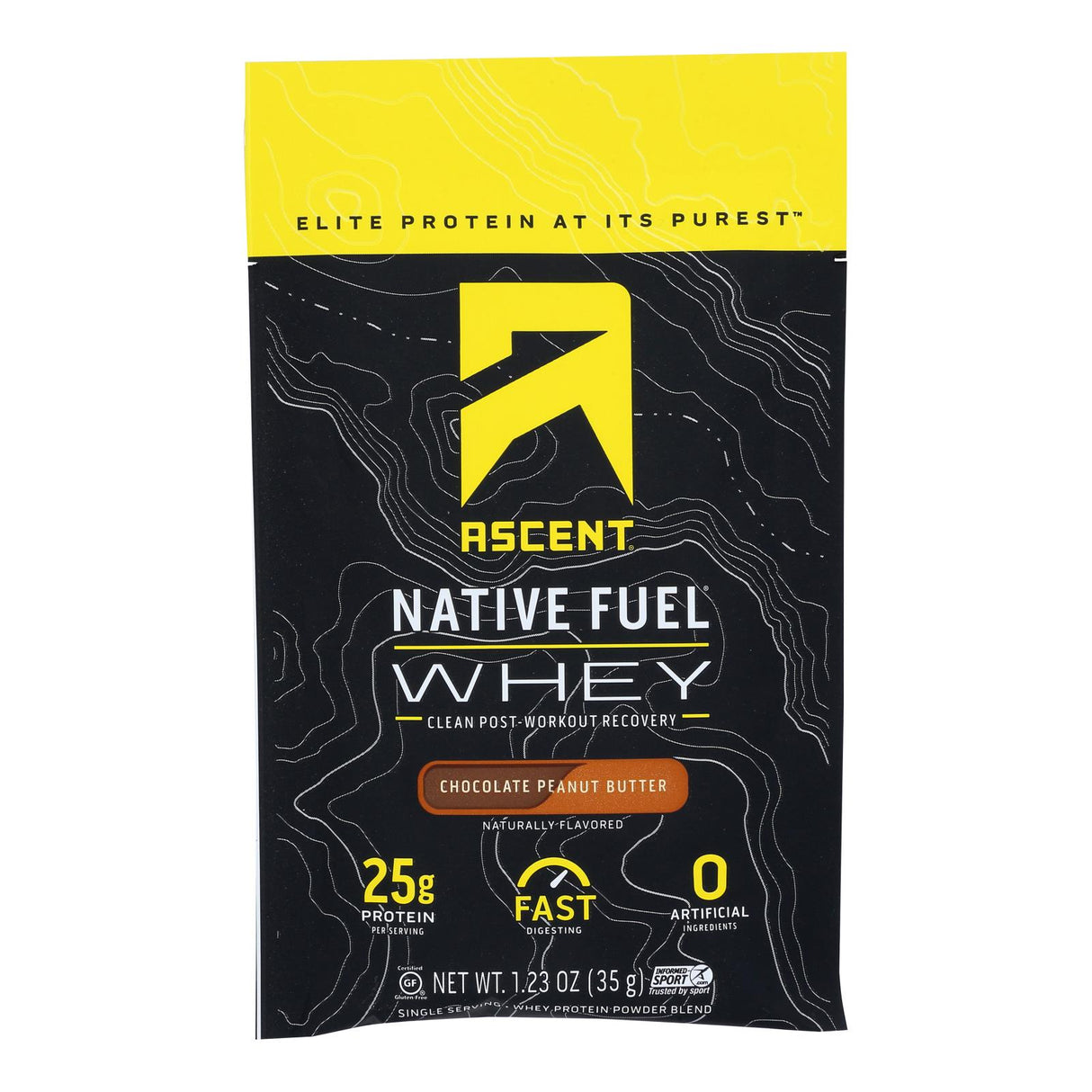 Ascent Native Fuel - Whey Chocolate Peanut Butter Sngle Packet - Case Of 15 - 1.23 Oz - Cozy Farm 