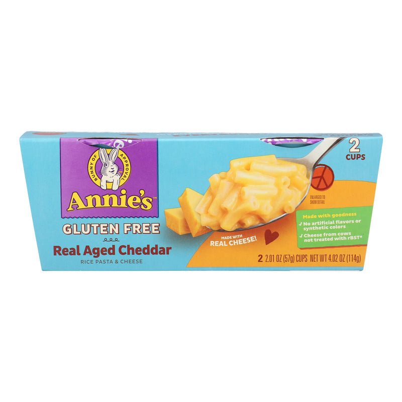 Annie's Homegrown Gluten Free Rice Pasta And Cheddar Microwavable Macaroni And Cheese Cup - Case Of 6 - 4.02 Oz. - Cozy Farm 