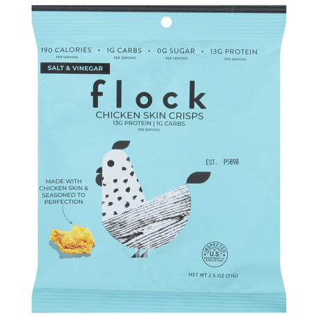 Flock - Chips Chicken Skin Slt&vngr - Case Of 8-2.5 Oz - Cozy Farm 