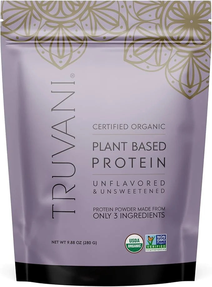 Truvani Organic Plant Protein Powder, Unflavored 9.88 oz - Clean Protein Source