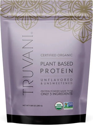Truvani Organic Plant Protein Powder, Unflavored 9.88 oz - Clean Protein Source