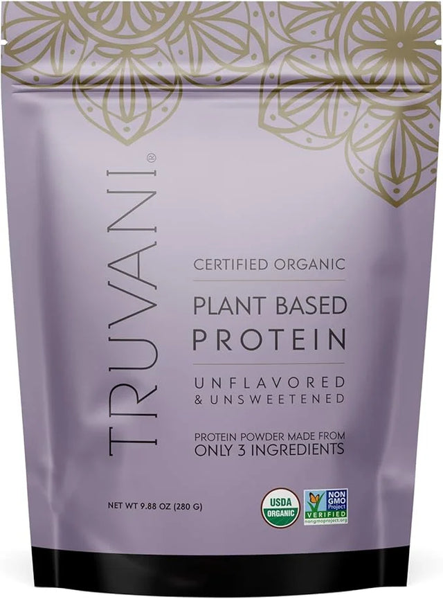 Truvani Organic Plant Protein Powder, Unflavored 9.88 oz - Clean Protein Source