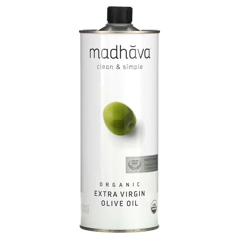 Madhava Organic Extra Virgin Olive Oil 33.8 Oz (Pack of 6)
