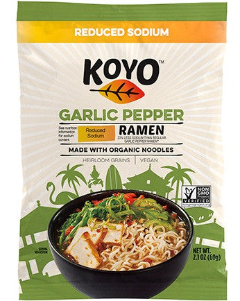 Koyo Reduced Sodium Garlic Pepper Ramen (24.12 Oz.) - Case of 12