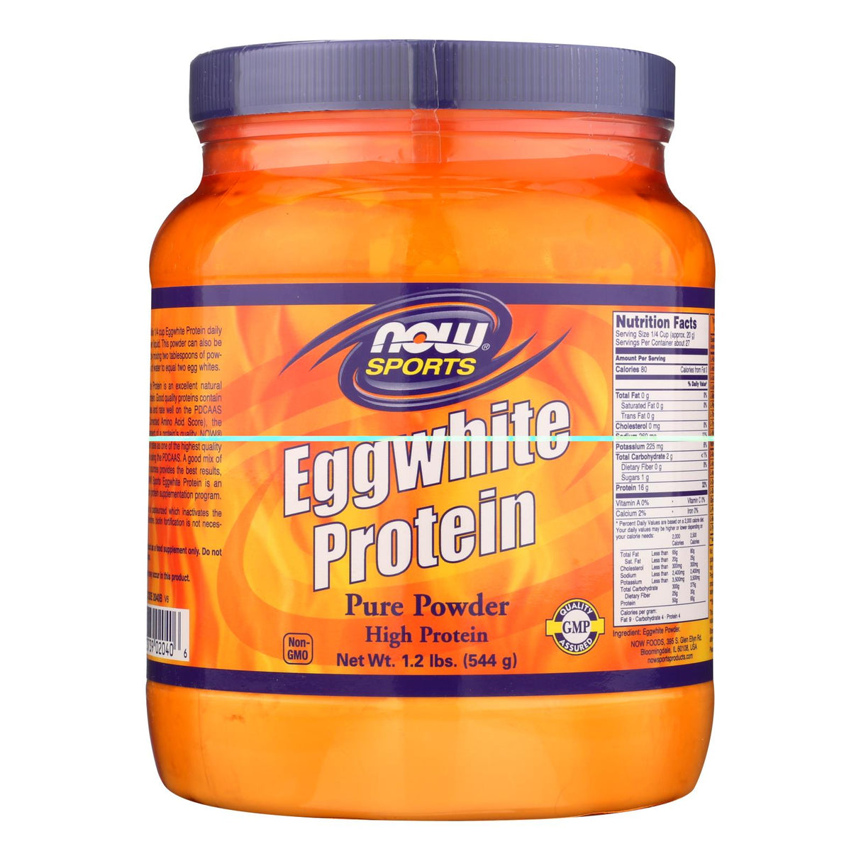 Now Foods - Eggwhite Powder Unflvr - 1 Each-19.2 Oz - Cozy Farm 