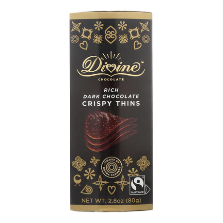 Divine - Crisp Thns Dark Chocolate - Case Of 12 - 2.8 Oz - Cozy Farm 