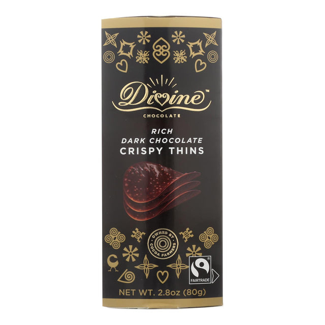Divine - Crisp Thns Dark Chocolate - Case Of 12 - 2.8 Oz - Cozy Farm 