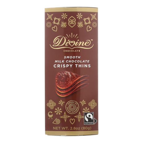Divine - Crisp Thns Milk Chocolate - Case Of 12 - 2.8 Oz - Cozy Farm 
