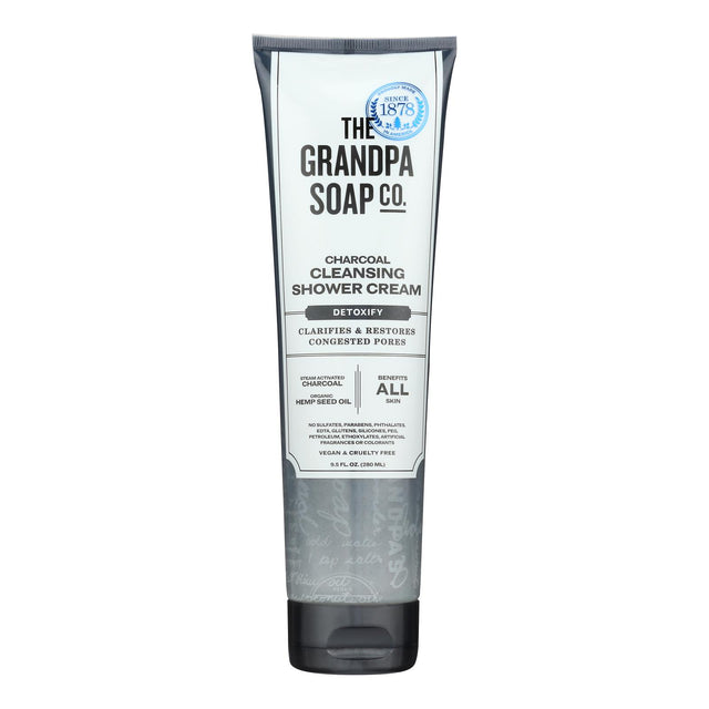 Grandpa Soap - Shower Cream Charcoal - 1 Each - 9.5 Oz - Cozy Farm 