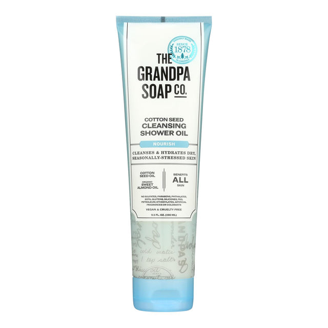 Grandpa Soap - Shower Oil Cotton Seed - 1 Each - 9.5 Oz - Cozy Farm 