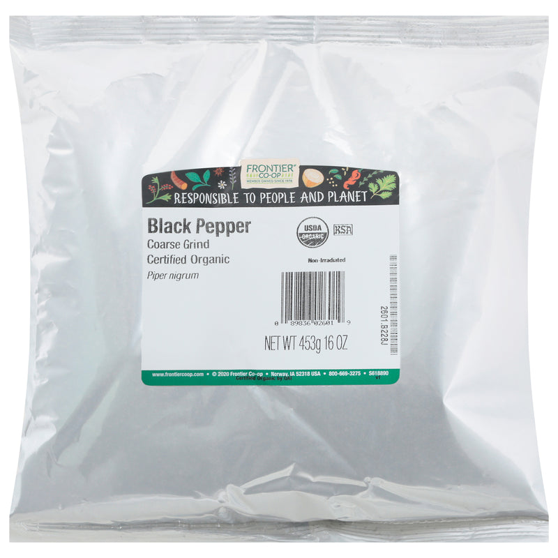 Frontier Herb Organic Coarse Black Pepper - 1 lb Single Bulk Item - Cozy Farm 