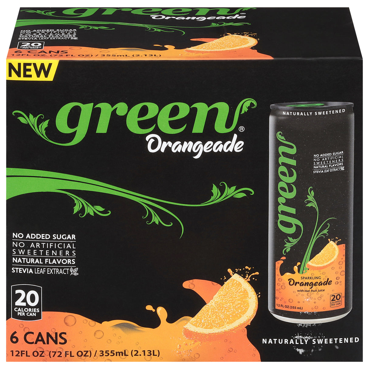 Green - Sparkling Orangeade - Case Of 4-6/12 Fz - Cozy Farm 