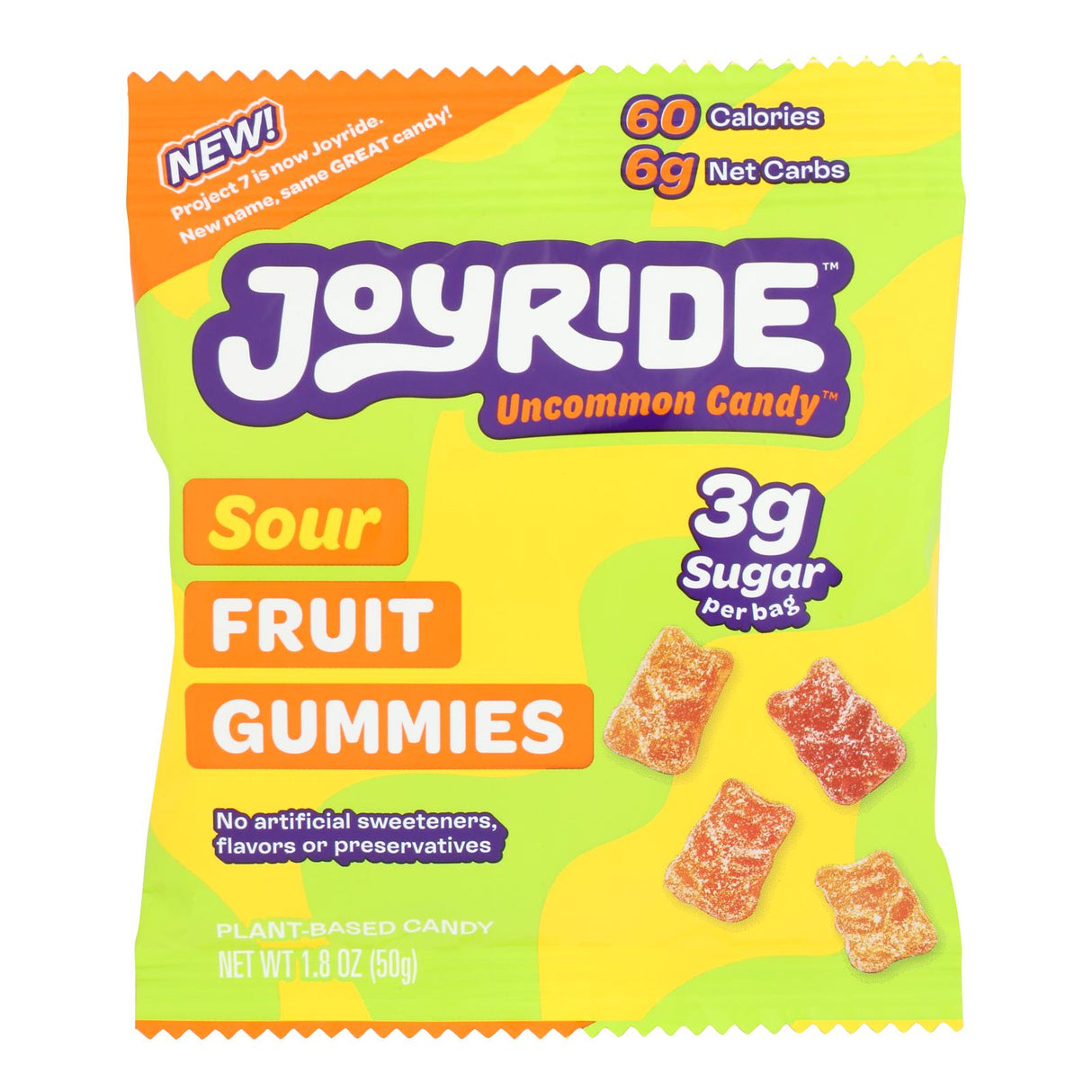 Project 7 - Gummies Sour Fruit Low Sugar - Case Of 8-1.8 Oz - Cozy Farm 