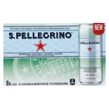 San Pellegrino Sparkling Natural Mineral Water - 8.11 fl oz x 3 - Cozy Farm 