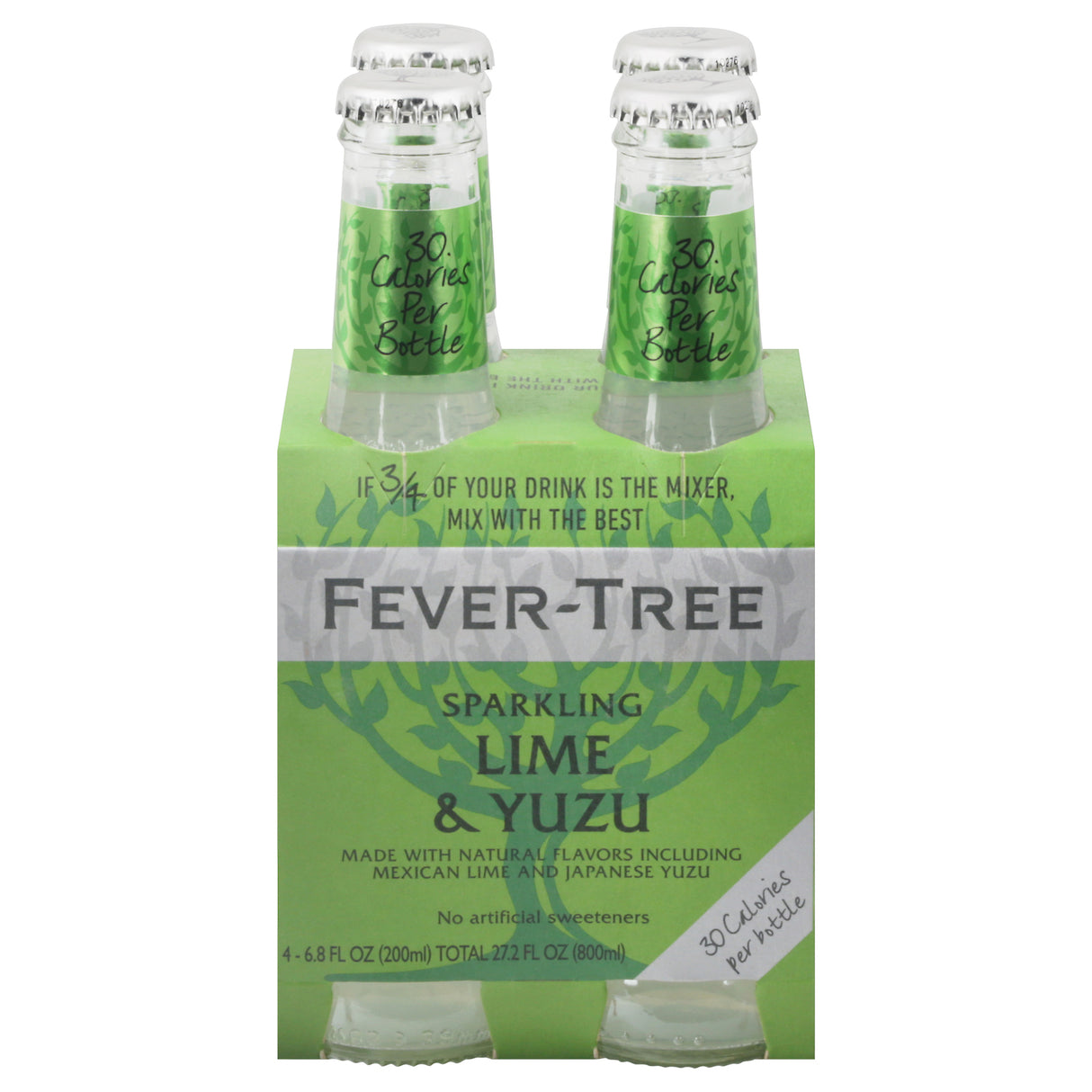 Fever-tree Sparkling Lime & Yuzu, 4/6.8 fl oz (Case of 6) - Premium Drink Mixer