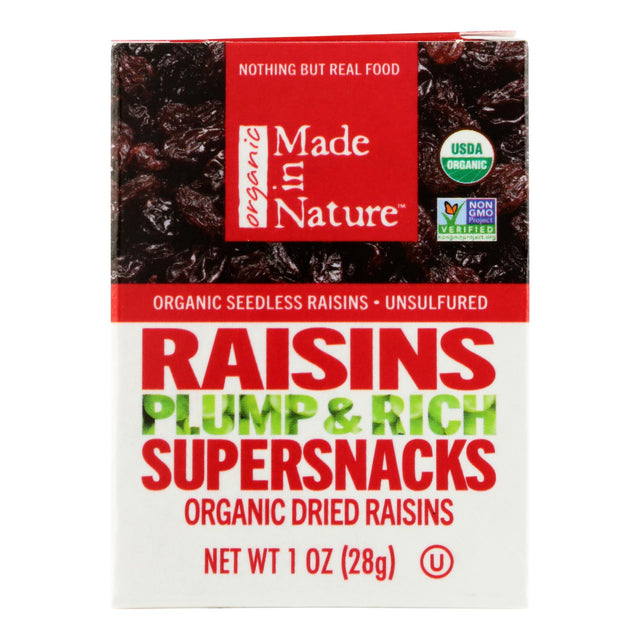 Made In Nature Seedless Raisins, 6 Pack - Case of 12 (1 Oz Each) - Cozy Farm 