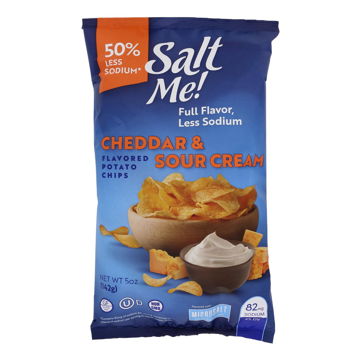 Saltme! Potato Chips Cheddar Sour Cream - 12 x 5 Oz (Case of 12) - Cozy Farm 