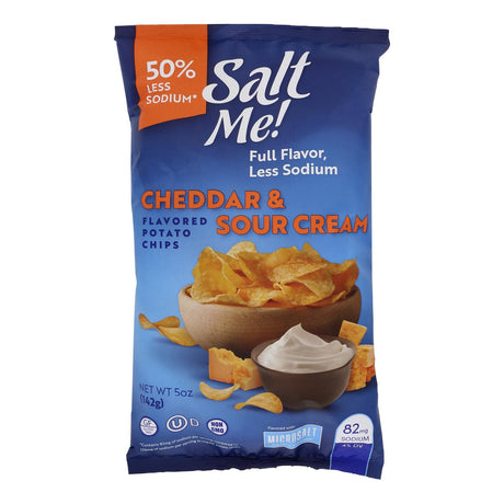 Saltme! Potato Chips Cheddar Sour Cream - 12 x 5 Oz (Case of 12) - Cozy Farm 