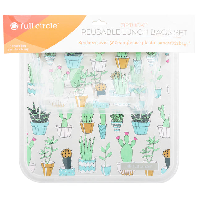 Full Circle Home Cactus Lunch Bags - Pack of 2 - Cozy Farm 