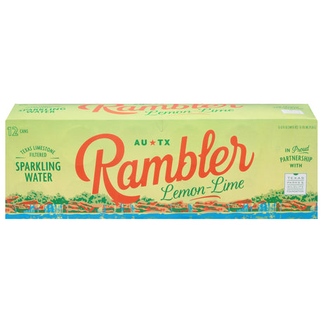 Rambler Sparkling Lemon Lime Water - 24-Pack (12 fl. oz. each) - Cozy Farm 