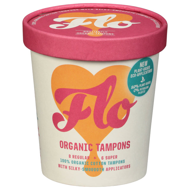 Flo Organic Eco-Applicator Tampons (14 Count, Case of 12) - Cozy Farm 