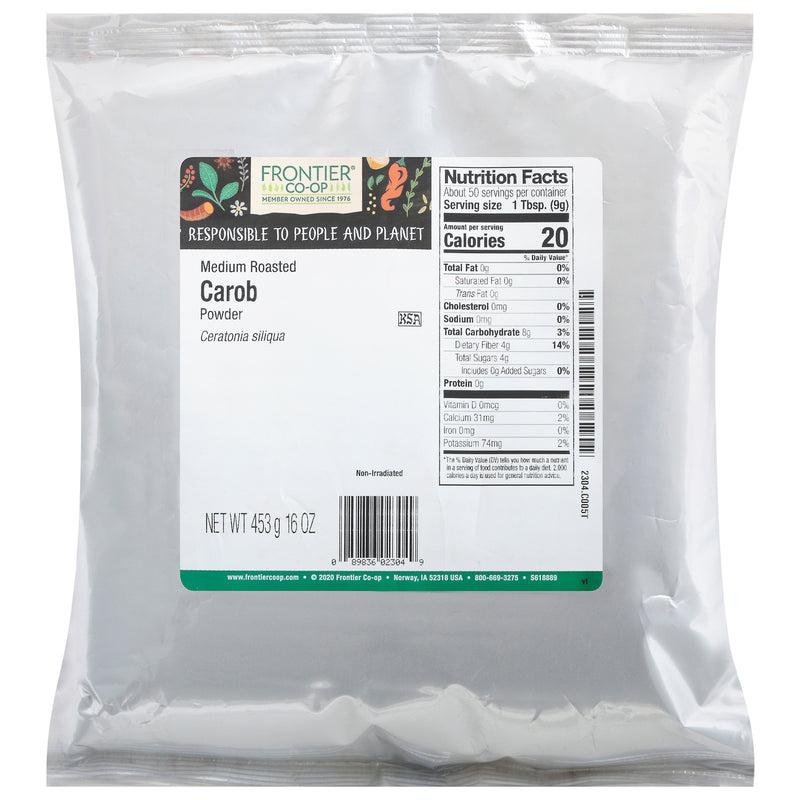 Frontier Herb Carob Powder Med Roasted - 1lb, Single Bulk Item - Cozy Farm 