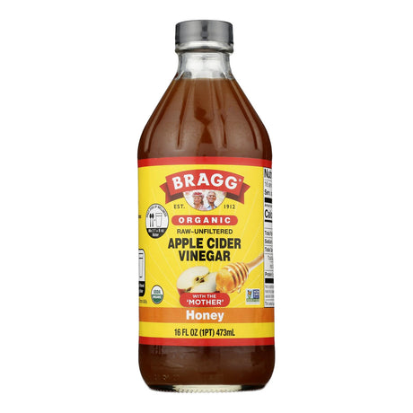 Bragg Apple Cider Vinegar with Raw Unfiltered Honey - Case of 12 - 16 Fl Oz Bottles - Cozy Farm 