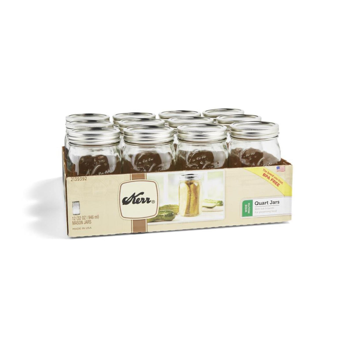 Kerr Jars Wide Mouth 32oz - Case of 12 - Cozy Farm 