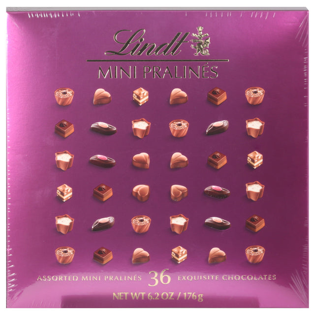 Lindt Swiss Mini Pralines Strawberries & Cream Magenta Box - Case of 8 - 6.2 oz - Cozy Farm 